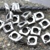 10 Irregular Metal Beads, spacer beads 10x10 mm (Ø 5 mm), antique silver