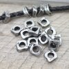 10 Irregular Metal Beads, spacer beads 10x10 mm (Ø 5 mm), antique silver