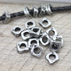 Set of 10 Rustic Silver Tone Irregular Square Beads for DIY Jewelry