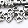 Set of 10 Rustic Silver Tone Irregular Square Beads for DIY Jewelry