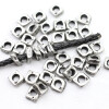 Set of 10 Rustic Silver Tone Irregular Square Beads for DIY Jewelry