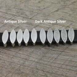 20 Dark Antique Silver Navette Slider beads