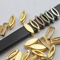 20 Gold Navette Slider beads