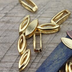 20 Gold Navette Slider beads