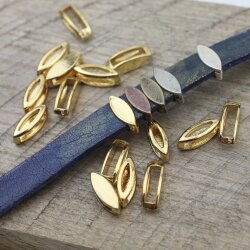 20 Gold Navette Slider beads