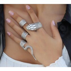 4 piece adjustable snake ring set