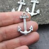 10 Dark Antique Silver Anchor Charms, Anchor Clasps