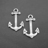 10 Dark Antique Silver Anchor Charms, Anchor Clasps