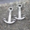 10 Dark Antique Silver Hope Anchor Connector Charms