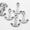 10 Dark Antique Silver Hope Anchor Connector Charms