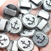 10 Dark Antique Silver Anchor Slider Beads