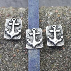 5 Dark Antique Silver Anchor Slider Beads