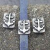 5 Dark Antique Silver Anchor Slider Beads