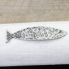 5 Dark Antique Silver Fish Charms Pendant