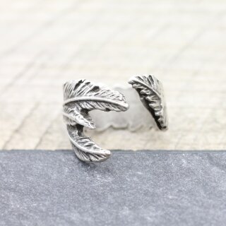 Feder Ring Silber