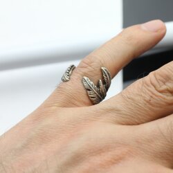 Feder Ring Silber