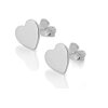 5 Pairs Heart Stud Earrings, antique silver