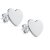 5 Pairs Heart Stud Earrings, antique silver