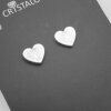 5 Pairs Heart Stud Earrings, antique silver