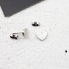 5 Pairs Heart Stud Earrings, antique silver