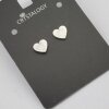 5 Pairs Heart Stud Earrings, antique silver