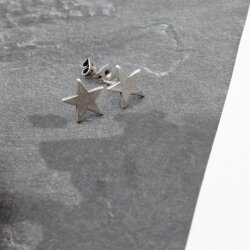 5 Pairs Star Stud Earrings, antique silver