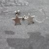 5 Pairs Star Stud Earrings, antique silver