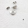 5 Pairs Evil Eye Stud Earrings, antique silver