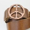 Peace Sign Belt Buckle, Antique Copper