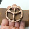 Peace Sign Belt Buckle, Antique Copper