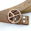 Peace Sign Belt Buckle, Antique Copper