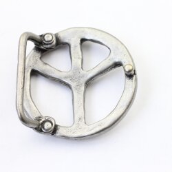 Peace Sign Belt Buckle, Dark Antique Silver