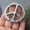 Peace Sign Belt Buckle, Dark Antique Silver