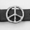 Peace Sign Belt Buckle, Dark Antique Silver