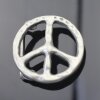 Peace Sign Belt Buckle, Dark Antique Silver