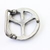 Peace Sign Belt Buckle, Dark Antique Silver