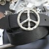 Peace Sign Belt Buckle, Dark Antique Silver