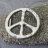 Peace Sign Belt Buckle, Dark Antique Silver