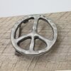 Peace Sign Belt Buckle, Dark Antique Silver