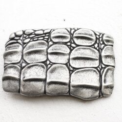 Croco Look Belt Buckle, Dark Antique silver, 9*6 cm