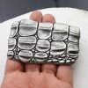 Croco Look Belt Buckle, Dark Antique silver, 9*6 cm