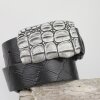 Croco Look Belt Buckle, Dark Antique silver, 9*6 cm