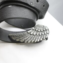 Angel Wing Belt buckle Dark Antique Silver