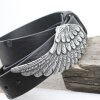 Angel Wing Belt buckle Dark Antique Silver