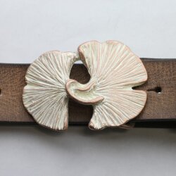 Belt buckle Gingko Leaf, Rose Perlmutt