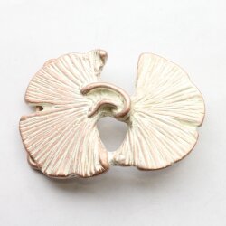 Belt buckle Gingko Leaf, Rose Perlmutt