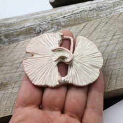 Belt buckle Gingko Leaf, Rose Perlmutt