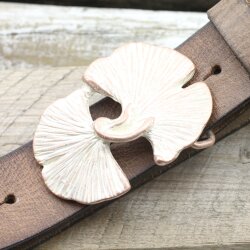 Belt buckle Gingko Leaf, Rose Perlmutt