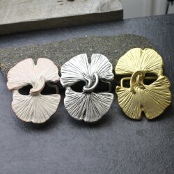 Belt buckle Gingko Leaf, Rose Perlmutt