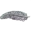 Feather Belt Buckle, Dark Antique Silver